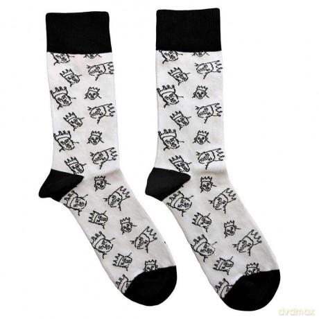 Biggie Smalls: Unisex Ankle Socks: Hand-Drawn (White) (UK Size 7 - 11)