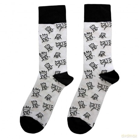Biggie Smalls: Unisex Ankle Socks: Hand-Drawn (White) (UK Size 7 - 11)