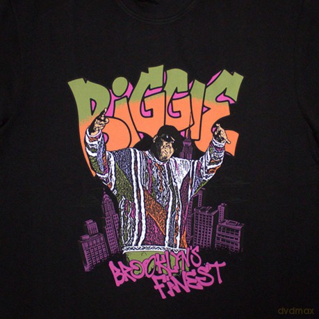 Biggie Smalls: Unisex Oversized Boxy T-Shirt: Cartoon Graffiti (Black) (XX-Large)