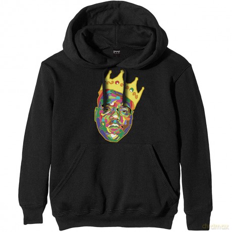 Biggie Smalls: Unisex Pullover Hoodie: Crown (Black) (Large)