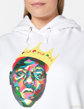Biggie Smalls: Unisex Pullover Hoodie: Crown (White) (X-Large)