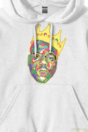 Biggie Smalls: Unisex Pullover Hoodie: Crown (White) (XX-Large)