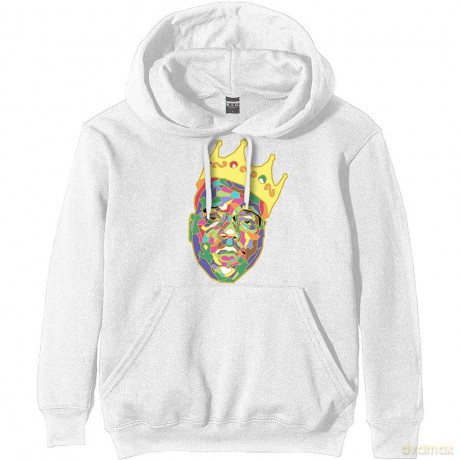 Biggie Smalls: Unisex Pullover Hoodie: Crown (White) (XX-Small)