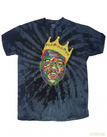Biggie Smalls: Unisex T-Shirt: Crown (Blue) (Wash Collection) (XX-Large)