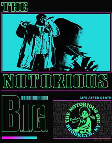 Biggie Smalls: Unisex T-Shirt: Life After Death Neon (Black) (XX-Large)