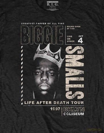 Biggie Smalls: Unisex T-Shirt: Life After Death Tour Eco (Black) (Small)