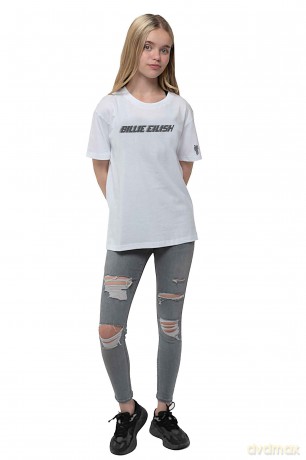 Billie Eilish: Kids T-Shirt: Black Racer Logo (White) (Sleeve Print) (11-12 Years)