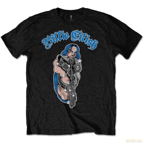 Billie Eilish: Kids T-Shirt: Bling (Black) (Glitter Print) (3-4 Years)