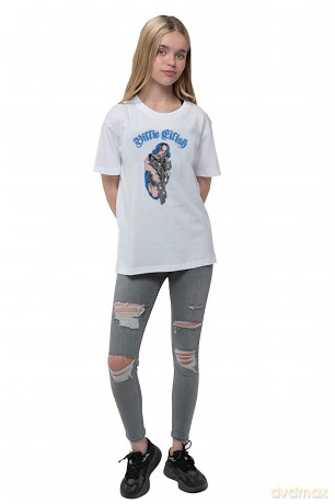 Billie Eilish: Kids T-Shirt: Bling (White) (Glitter Print) (11-12 Years)