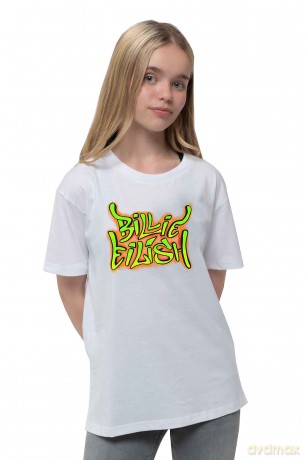 Billie Eilish: Kids T-Shirt: Graffiti (White) (7-8 Years)