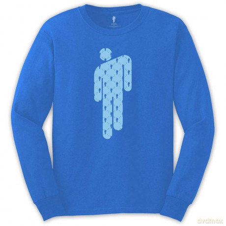 Billie Eilish: Unisex Long Sleeve T-Shirt: Manonman (Mid Blue) (Medium)