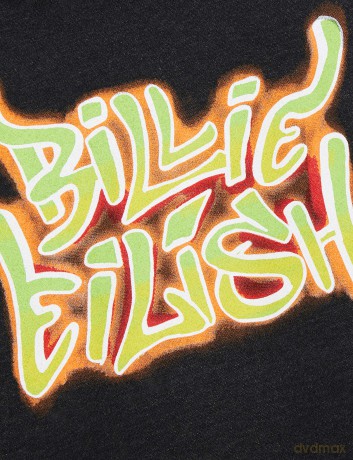 Billie Eilish: Unisex Pullover Hoodie: Airbrush Flames Blohsh (Dark Grey) (Back Print) (XX-Large)