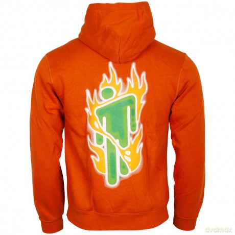 Billie Eilish: Unisex Pullover Hoodie: Airbrush Flames Blohsh (Orange) (Back Print) (XX-Large)