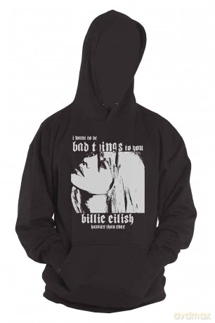 Billie Eilish: Unisex Pullover Hoodie: Bad Things (Black) (Small)