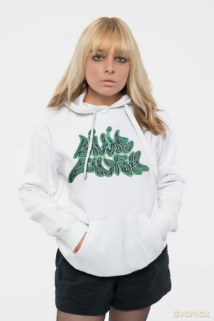 Billie Eilish: Unisex Pullover Hoodie: Graffiti Logo (White) (Small)