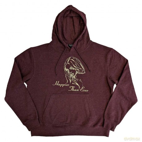 Billie Eilish: Unisex Pullover Hoodie: Happier Than Ever (Brown) (Medium)