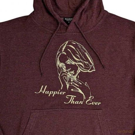 Billie Eilish: Unisex Pullover Hoodie: Happier Than Ever (Brown) (XX-Large)