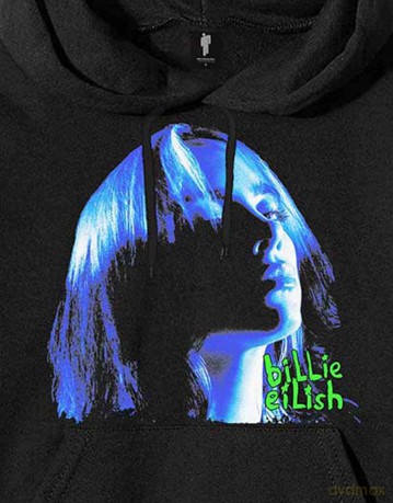 Billie Eilish: Unisex Pullover Hoodie: Neon Shadow Blue (Black) (XX-Large)