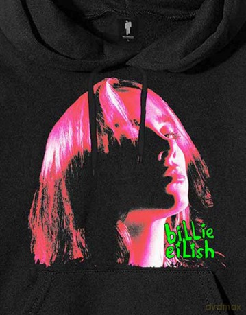 Billie Eilish: Unisex Pullover Hoodie: Neon Shadow Pink (Black) (XX-Large)
