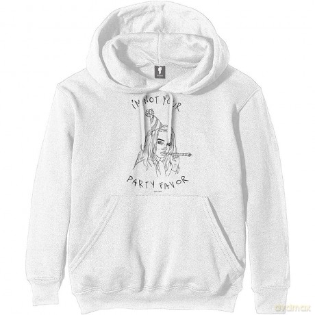 Billie Eilish: Unisex Pullover Hoodie: Party Favor (White) (Large)