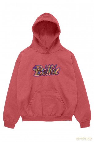 Billie Eilish: Unisex Pullover Hoodie: Silhouettes (Red) (Back Print) (Large)