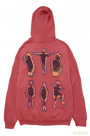 Billie Eilish: Unisex Pullover Hoodie: Silhouettes (Red) (Back Print) (XX-Large)