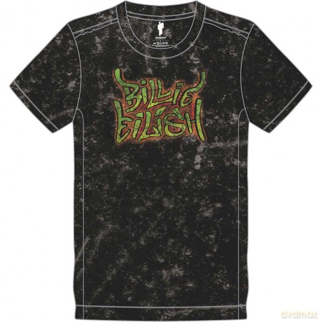 Billie Eilish: Unisex T-Shirt: Graffiti (Black) (Wash Collection) (X-Large)