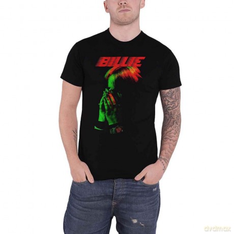 Billie Eilish: Unisex T-Shirt: Hands Face (Black) (Large)