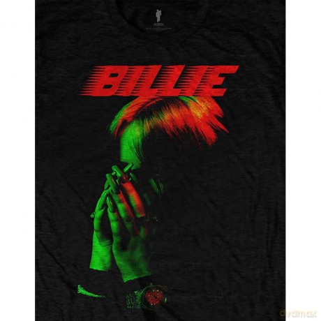 Billie Eilish: Unisex T-Shirt: Hands Face (Black) (Medium)