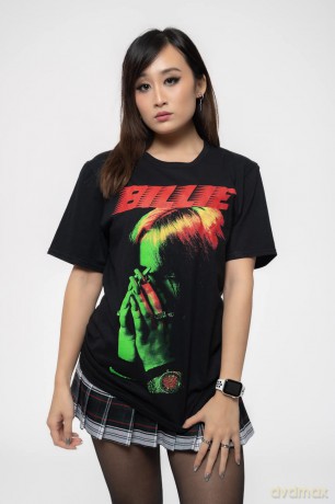 Billie Eilish: Unisex T-Shirt: Hands Face (Black) (XX-Large)