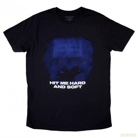 Billie Eilish: Unisex T-Shirt: Hit Me Hard And Soft Blue Lines (Black) (Small)