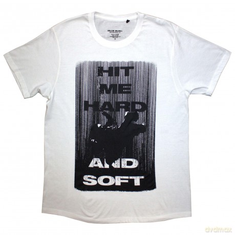 Billie Eilish: Unisex T-Shirt: Hit Me Hard And Soft Falling (White) (Back Print) (Large)