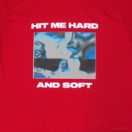 Billie Eilish: Unisex T-Shirt: Hit Me Hard And Soft Negative (Red) (Large)