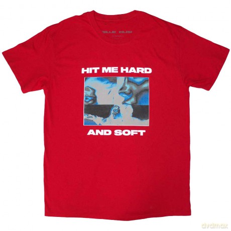 Billie Eilish: Unisex T-Shirt: Hit Me Hard And Soft Negative (Red) (Medium)