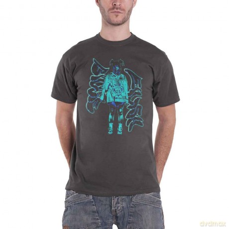 Billie Eilish: Unisex T-Shirt: Neon Graffiti Logo (Charcoal Grey) (Large)