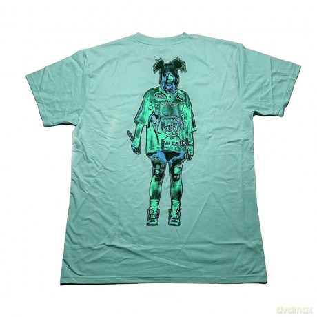 Billie Eilish: Unisex T-Shirt: Neon Logo Billie (Blue) (Back Print) (Medium)