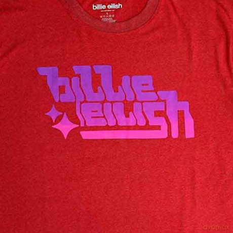 Billie Eilish: Unisex T-Shirt: Purple Logo (Red) (Small)