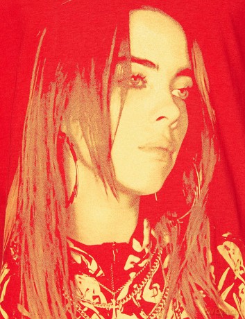 Billie Eilish: Unisex T-Shirt: Racer Logo Jumbo (Red) (Medium)