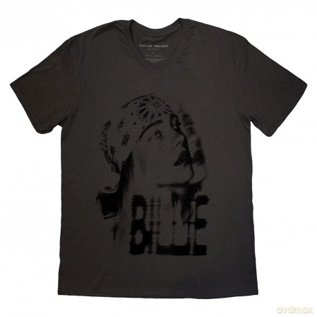Billie Eilish: Unisex T-Shirt: Tonal Bandana Photo (Charcoal Grey) (Medium)