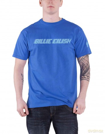 Billie Eilish: Unisex Tee: Blue Racer Logo (Sleeve Print) (X-Large)
