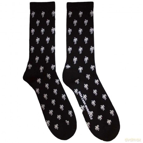 Billie Eilish: Unisex Terry Socks: Blohsh Pattern (Black) (UK Size 7 - 11)