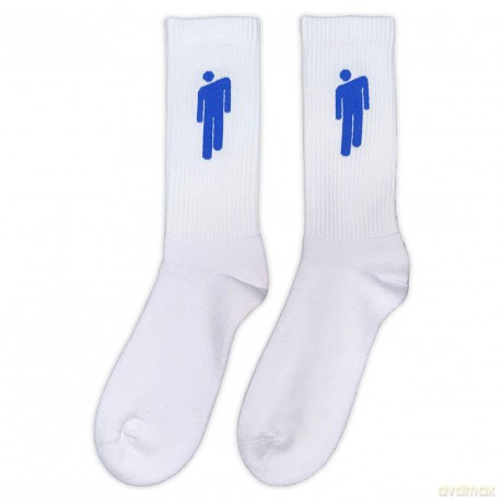 Billie Eilish: Unisex Terry Socks: Blue Blohsh (White) (UK Size 4 - 7)