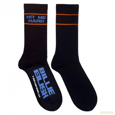Billie Eilish: Unisex Terry Socks: Hit Me Hard & Soft (Black) (UK Size 4 - 7)