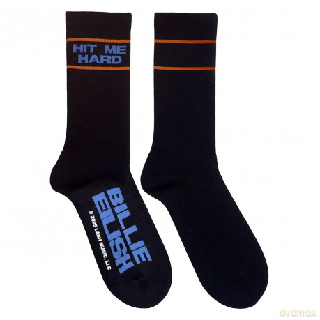 Billie Eilish: Unisex Terry Socks: Hit Me Hard & Soft (Black) (UK Size 7 - 11)