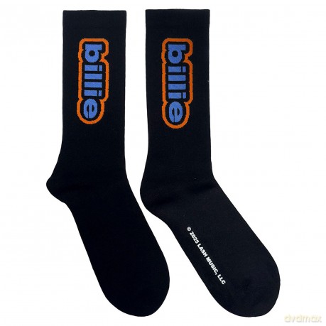 Billie Eilish: Unisex Terry Socks: Outline Logo (Black) (UK Size 4 - 7)