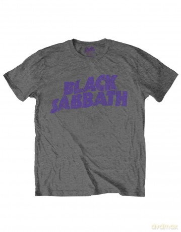 Black Sabbath: Kids T-Shirt: Wavy Logo (Charcoal Grey) (7-8 Years)