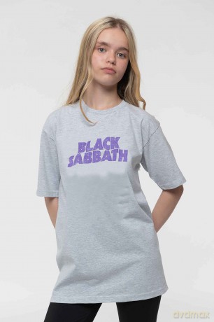 Black Sabbath: Kids T-Shirt: Wavy Logo (Heather Grey) (11-12 Years)