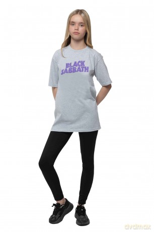 Black Sabbath: Kids T-Shirt: Wavy Logo (Heather Grey) (5-6 Years)
