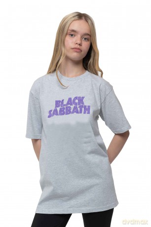 Black Sabbath: Kids T-Shirt: Wavy Logo (Heather Grey) (7-8 Years)