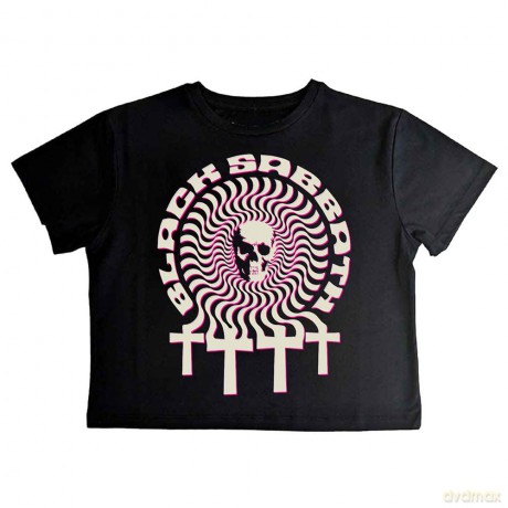 Black Sabbath: Ladies Crop Top: Hypnotic Skull (Black) (Small)